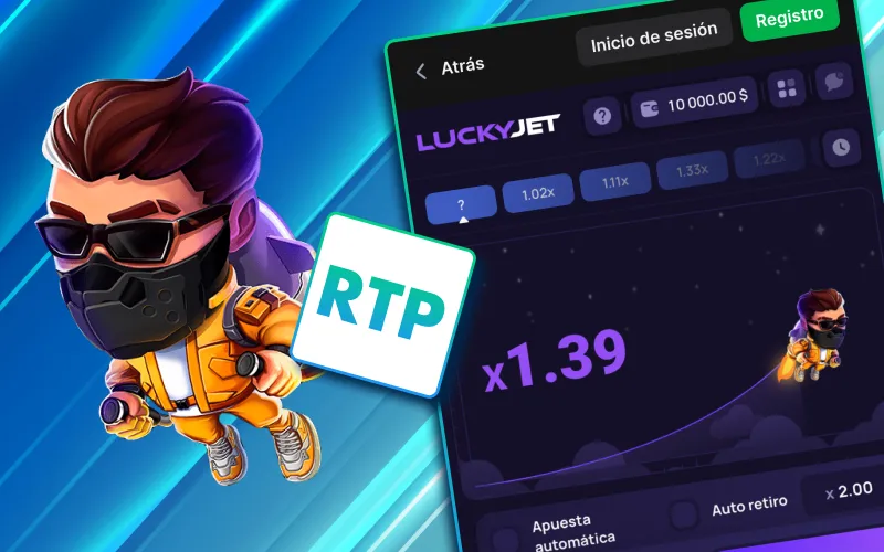 Lucky Jet en 1Win México con RTP entre 95.31% y 97%.